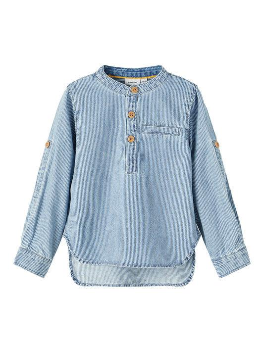 NMMSTRIPE Shirts - Light Blue Denim